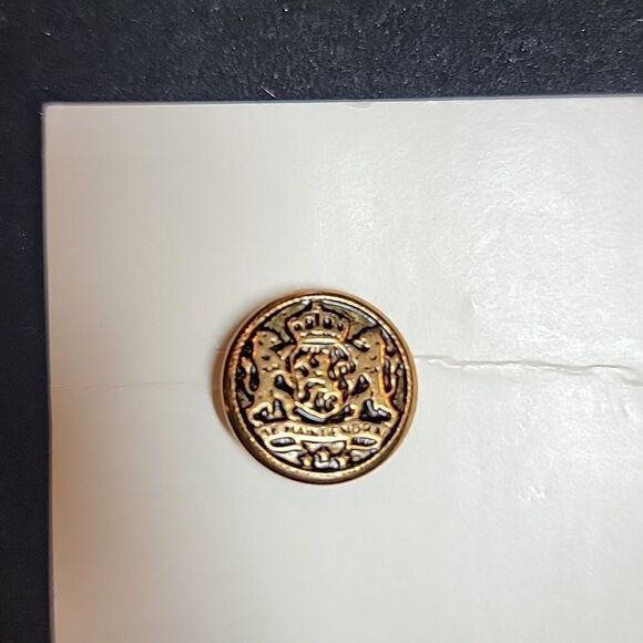 Streamline Vintage Black Gold Round Metal Button K2034 - Picture 2 of 8